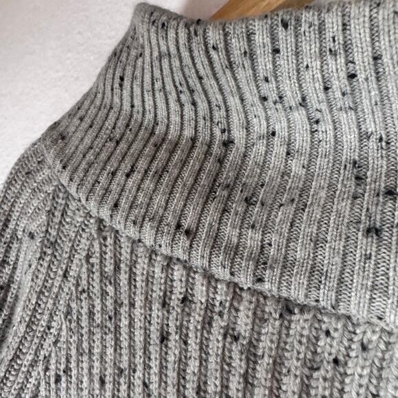 Kokun Women's Hi Low Cowl Neck Knit Wool Cashmere Gray Sweater Cottagecore Large - Picture 6 of 8